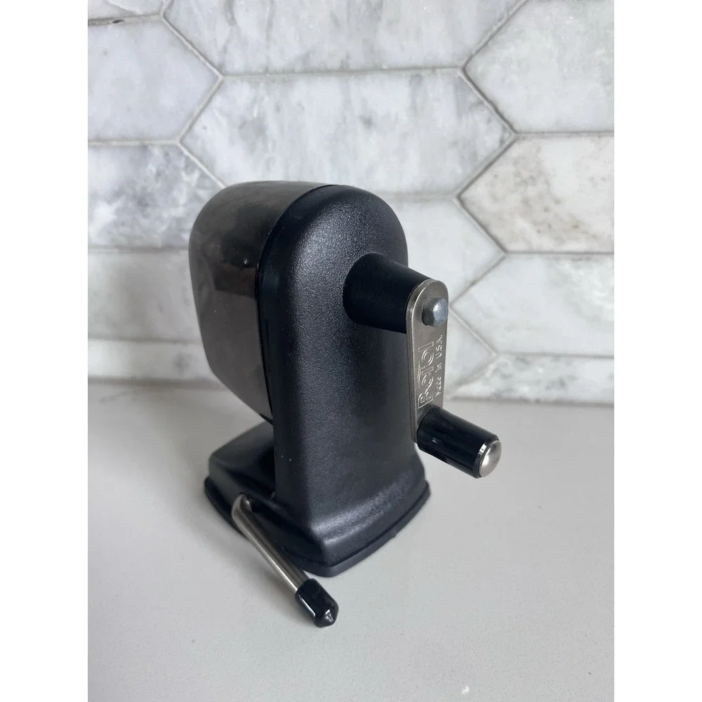 Vintage Berol Manual Crank Pencil Sharpener Suction Vacuhold Lever